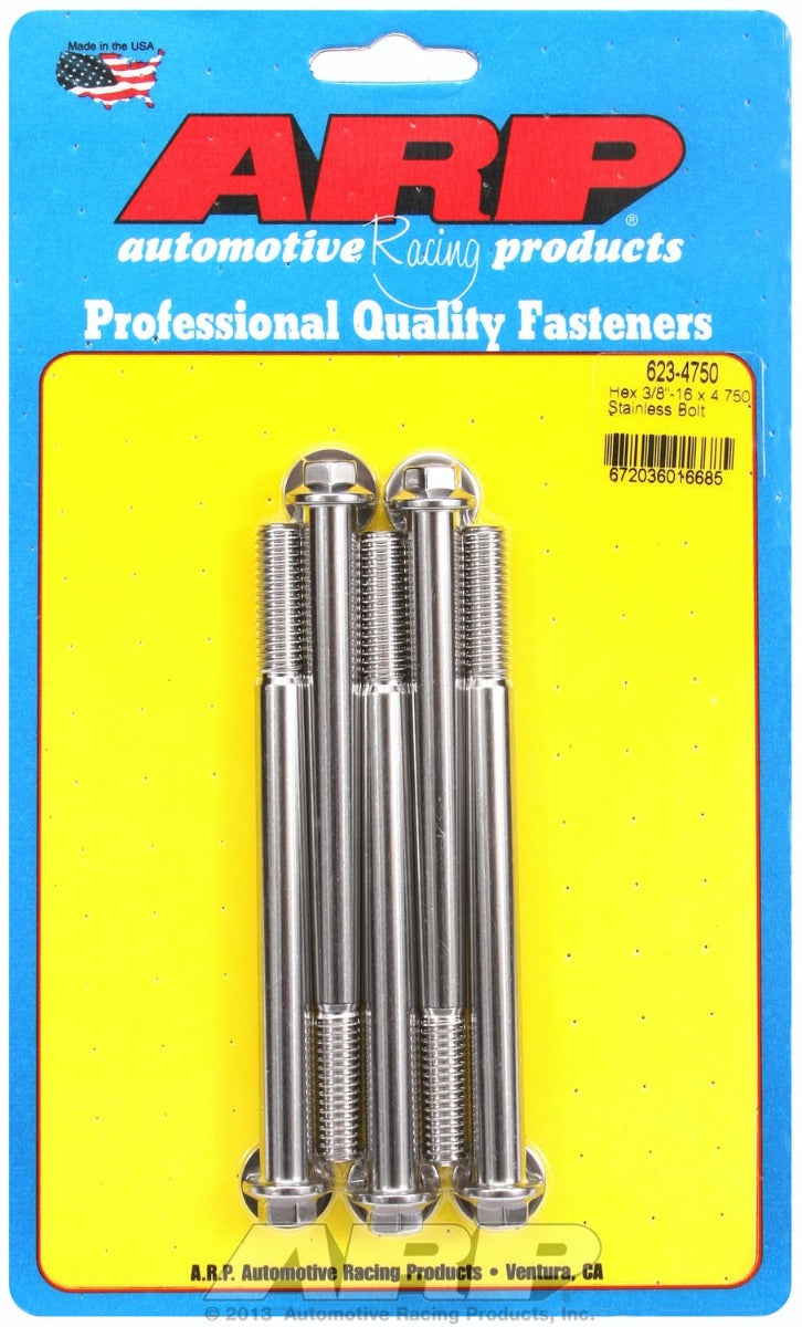 ARP 623-4750 3/8-16 x 4.750 hex SS bolts
