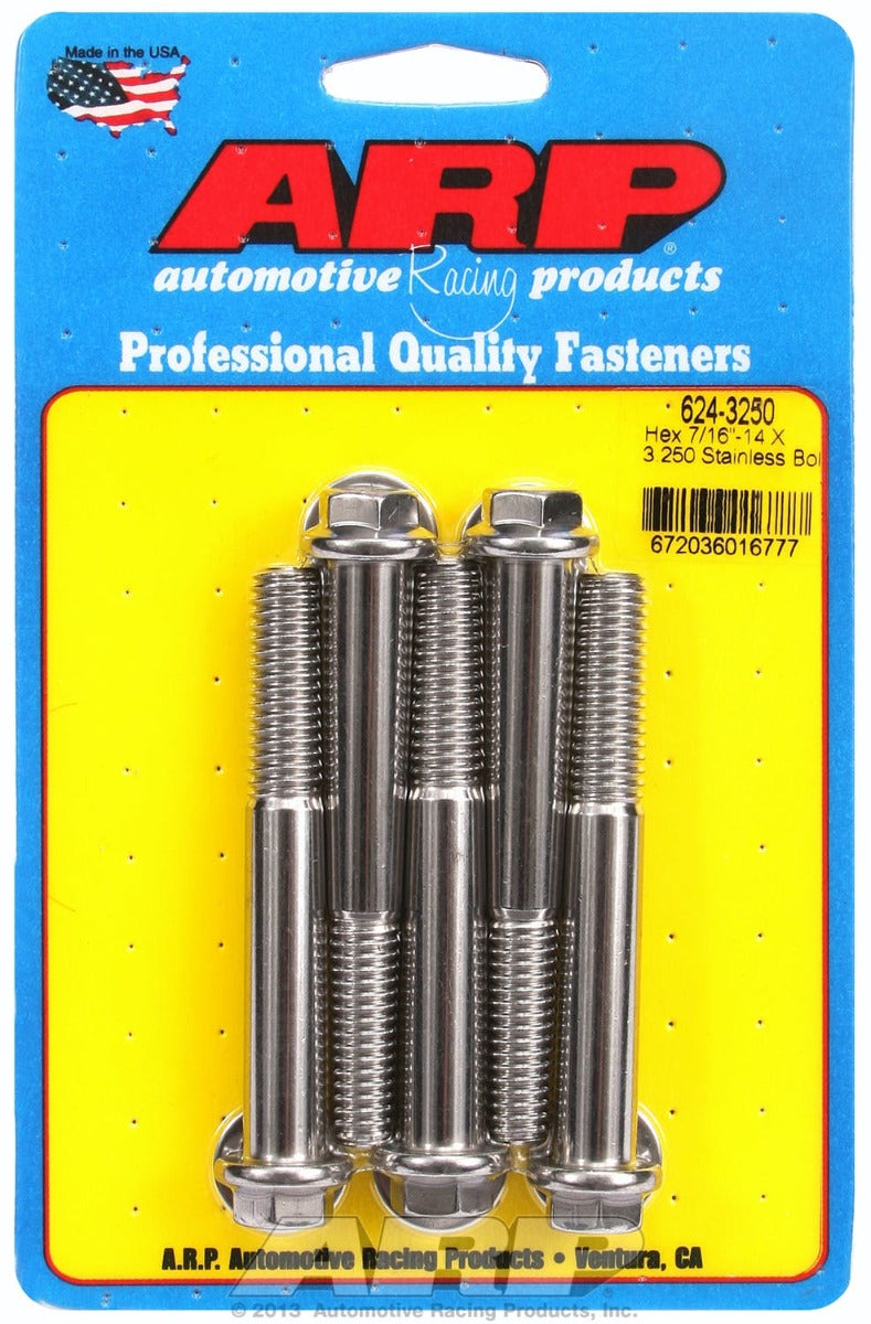 ARP 624-3250 7/16-14 X 3.250 hex 1/2 wrenching SS bolts