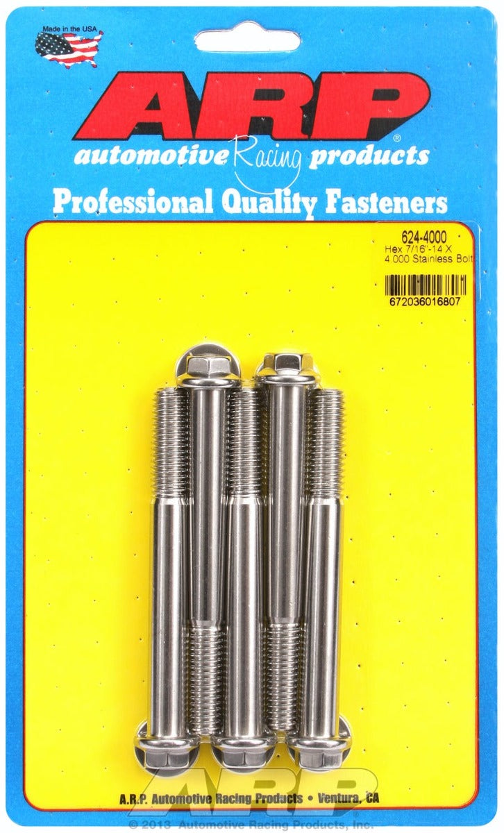 ARP 624-4000 7/16-14 X 4.000 hex 1/2 wrenching SS bolts