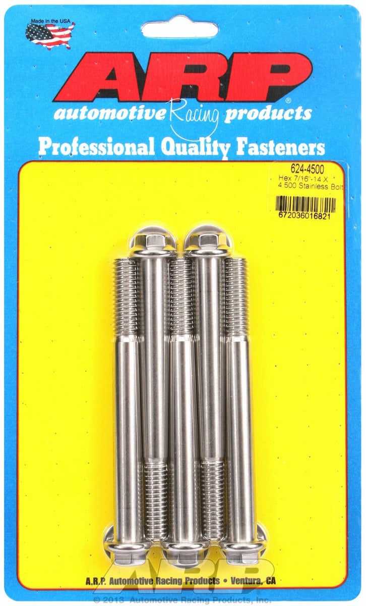 ARP 624-4500 7/16-14 X 4.500 hex 1/2 wrenching SS bolts