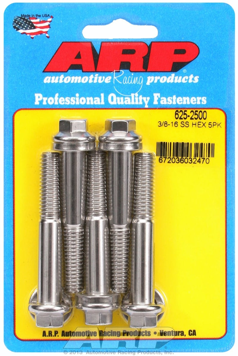 ARP 625-2500 3/8-16 x 2.500 hex 7/16 wrenching SS bolts