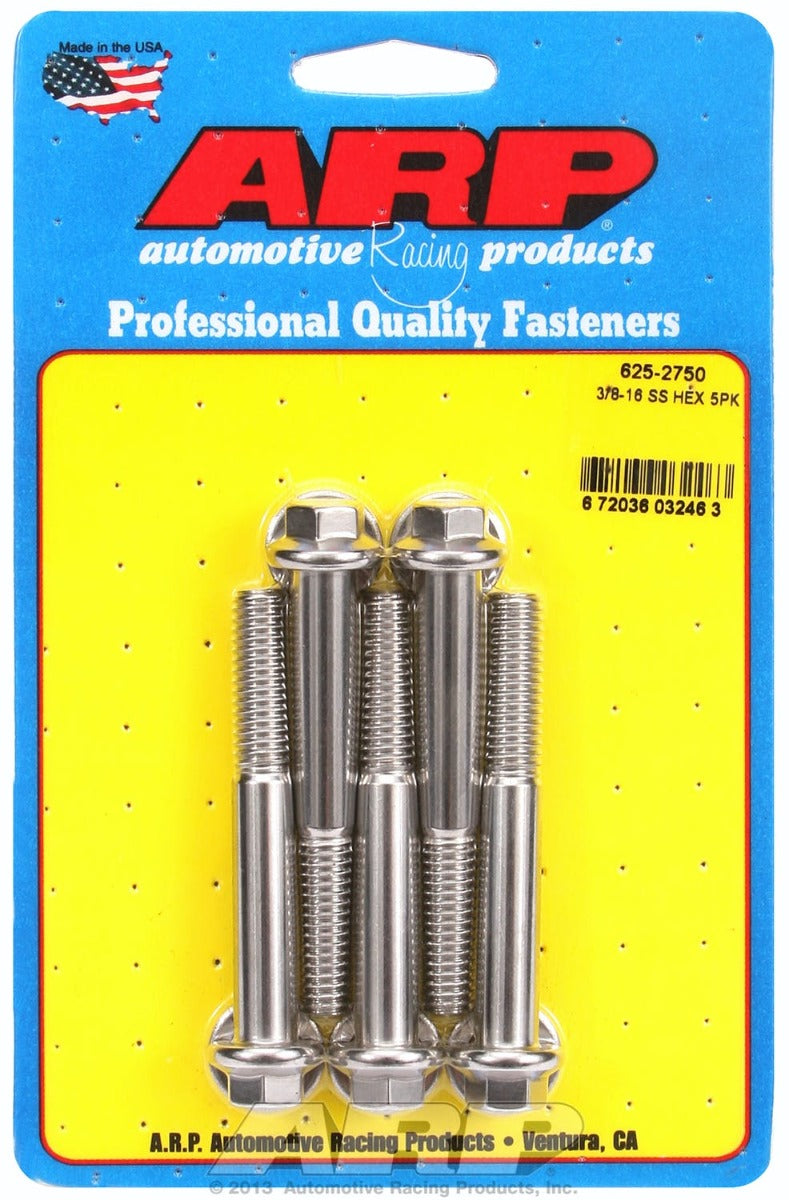 ARP 625-2750 3/8-16 x 2.750 hex 7/16 wrenching SS bolts