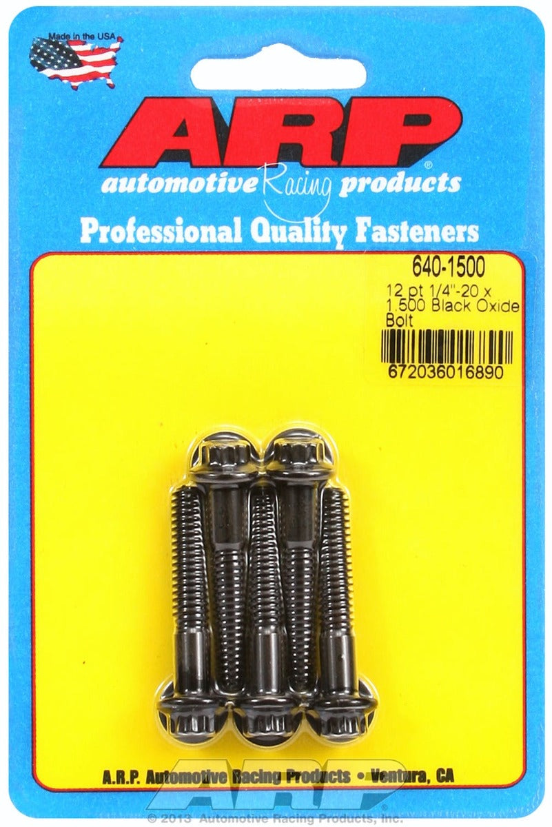 ARP 640-1500 1/4-20 x 1.500 12pt black oxide bolts