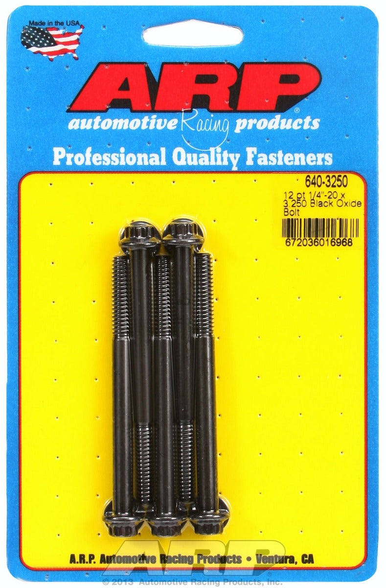 ARP 640-3250 1/4-20 x 3.250 12pt black oxide bolts
