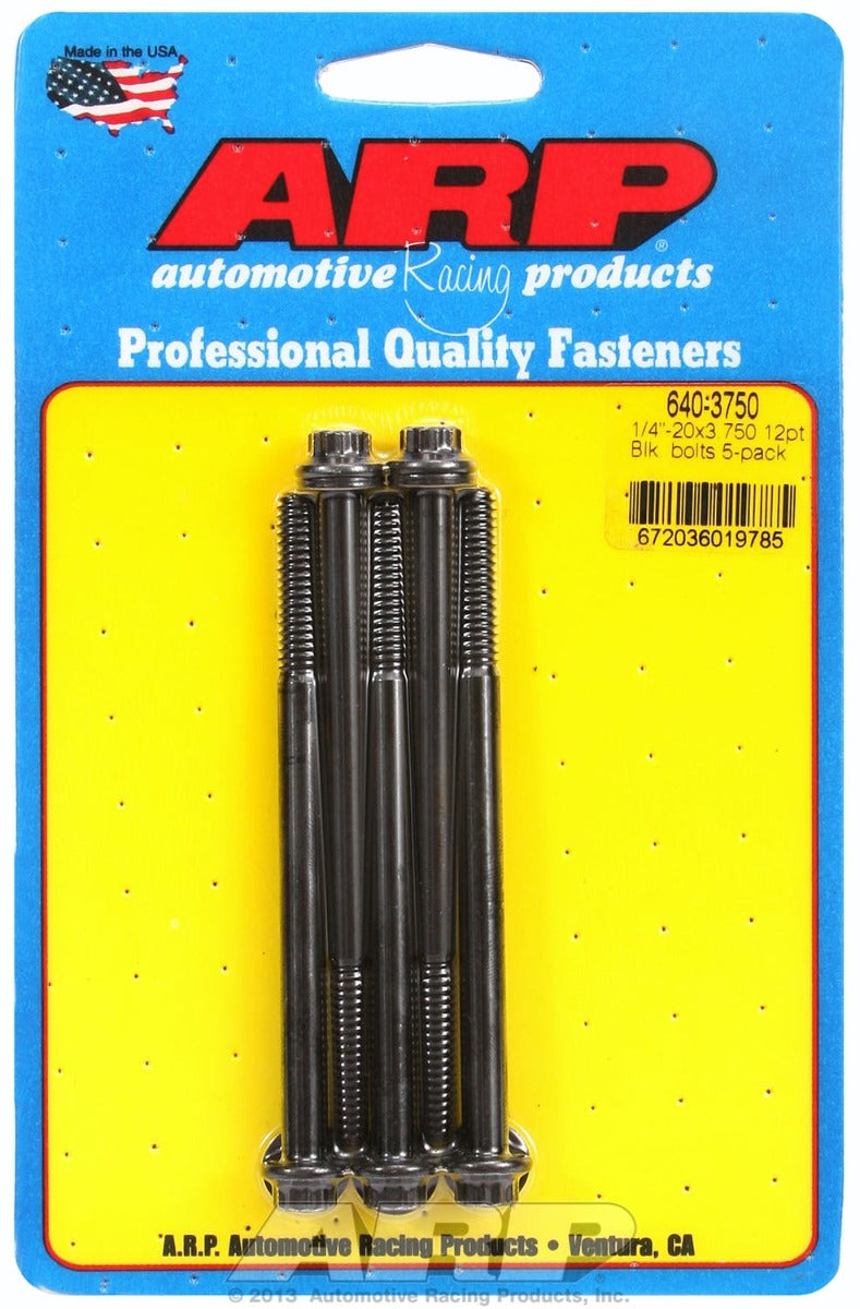 ARP 640-3750 1/4-20 x 3.750 12pt black oxide bolts