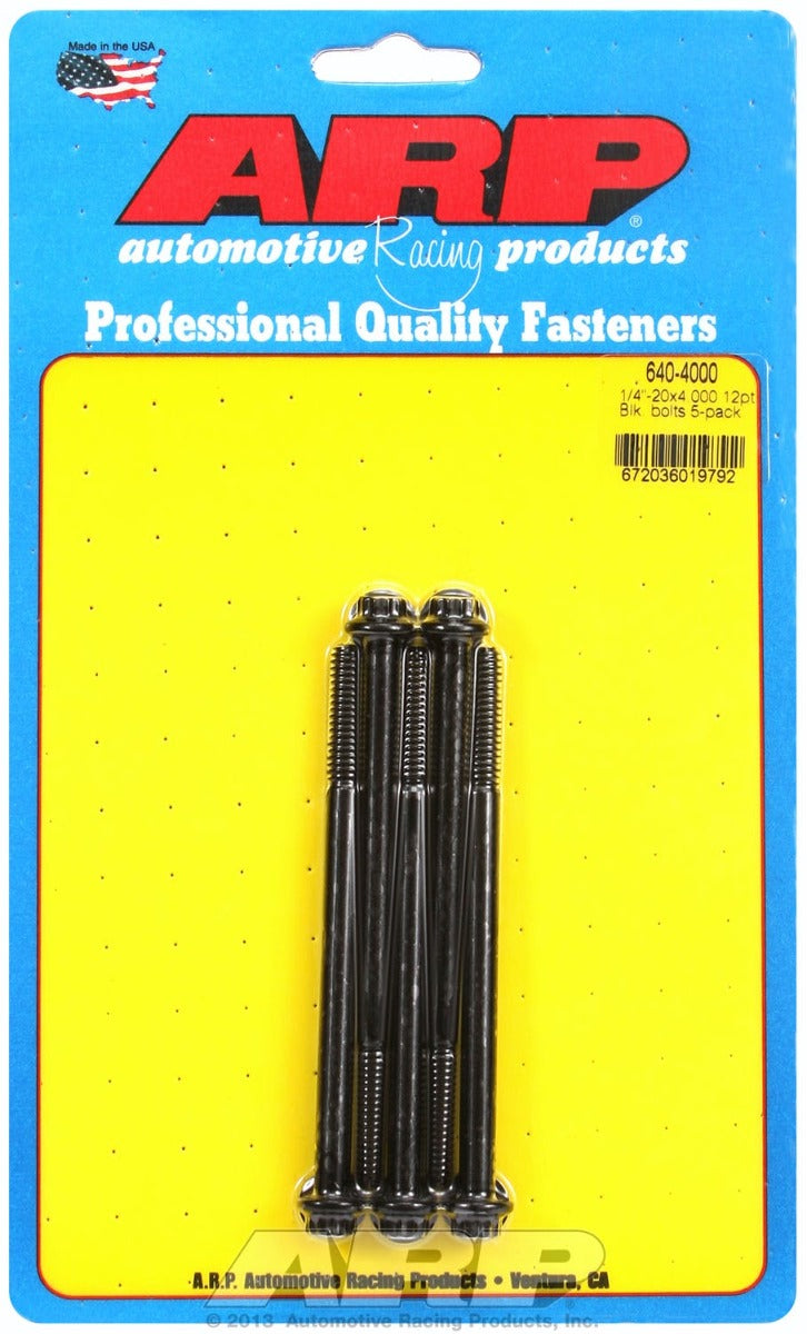 ARP 640-4000 1/4-20 x 4.000 12pt black oxide bolts