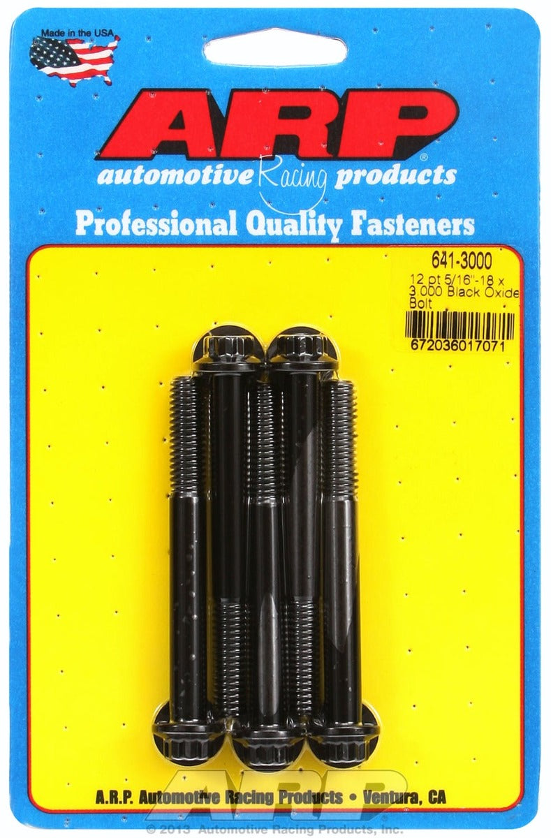 ARP 641-3000 5/16-18 x 3.000 12pt black oxide bolts