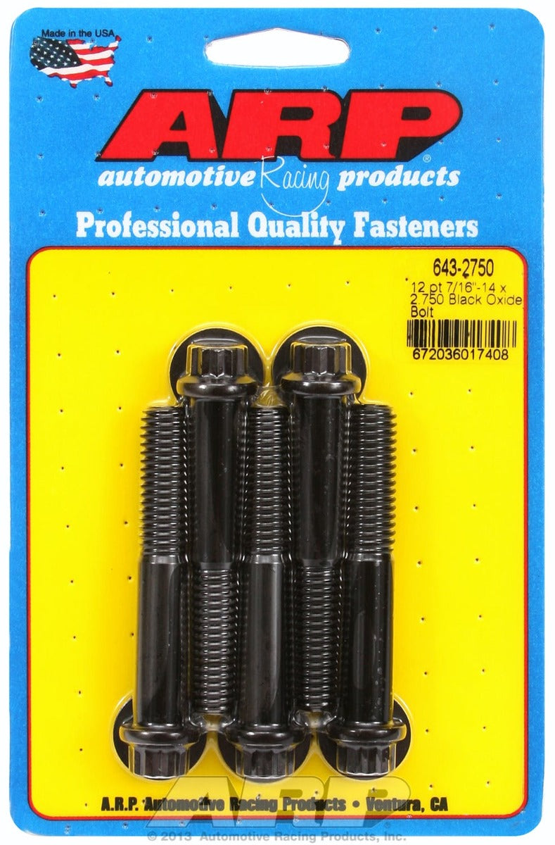 ARP 643-2750 7/16-14 x 2.750 12pt black oxide bolts