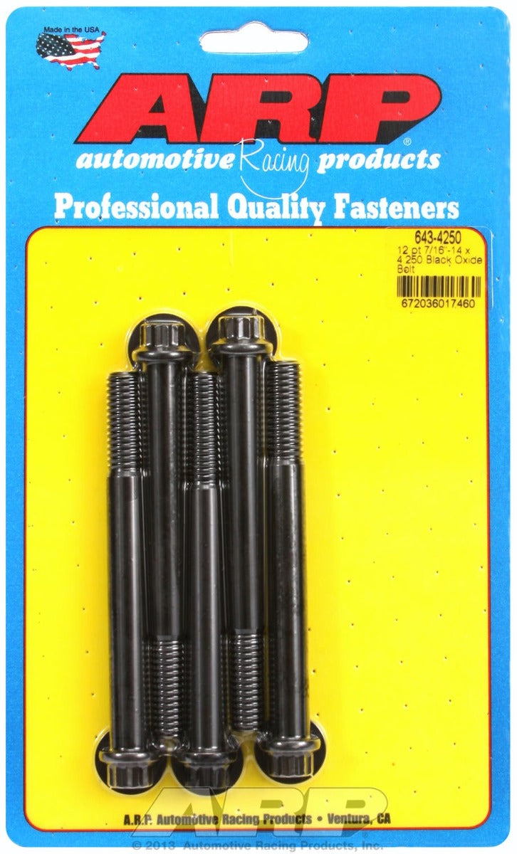 ARP 643-4250 7/16-14 x 4.250 12pt black oxide bolts