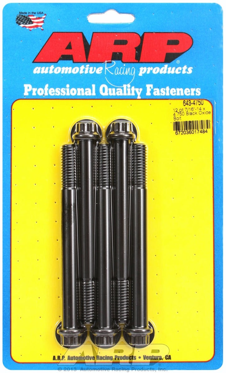ARP 643-4750 7/16-14 x 4.750 12pt black oxide bolts