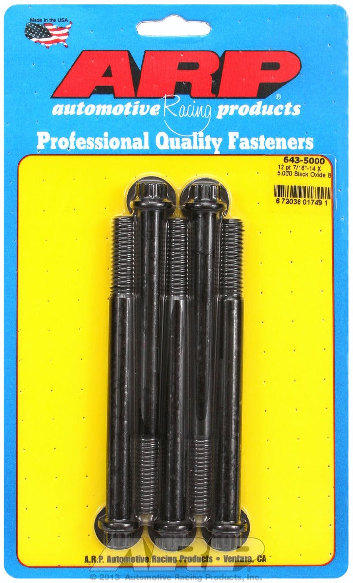 ARP 643-5000 7/16-14 x 5.000 12pt black oxide bolts