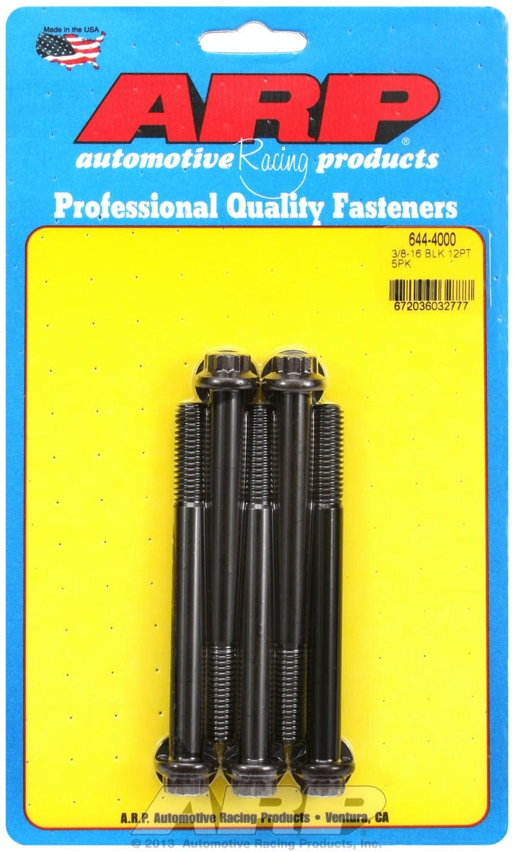 ARP 644-4000 3/8-16 x 4.000 12pt 7/16 wrenching black oxide bolts
