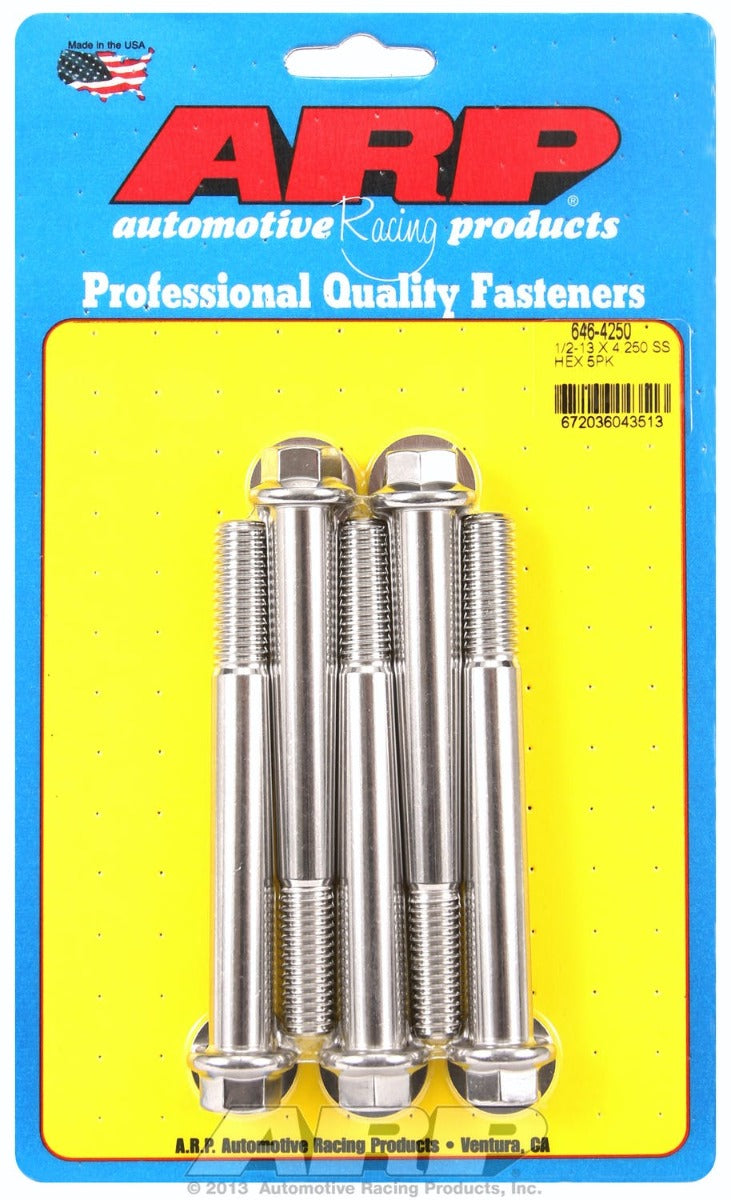 ARP 646-4250 1/2-13 x 4.250 hex SS bolts