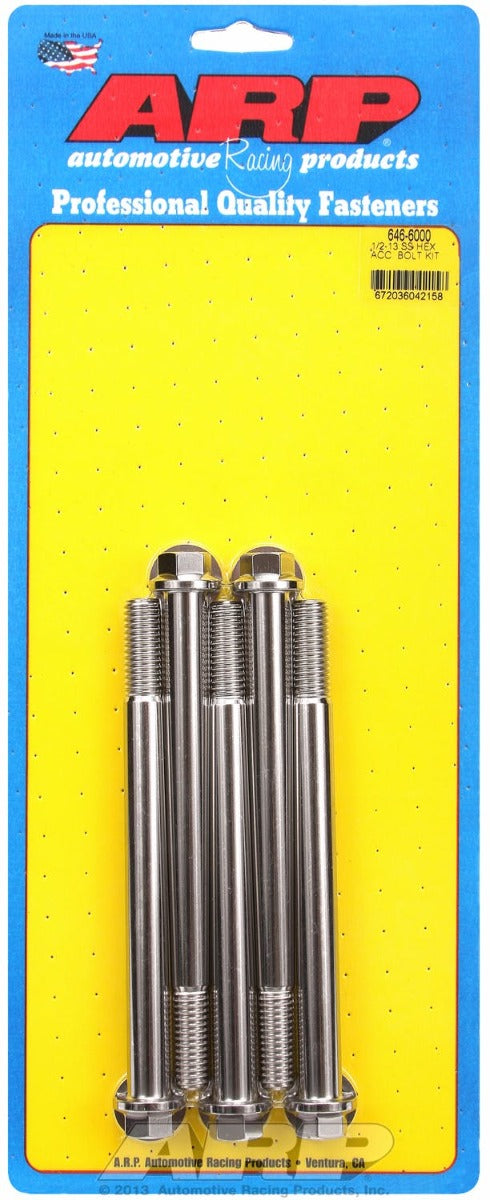 ARP 646-6000 1/2-13 x 6.000 hex SS bolts