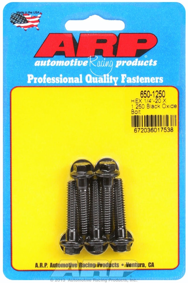 ARP 650-1250 1/4-20 X 1.250 hex black oxide bolts