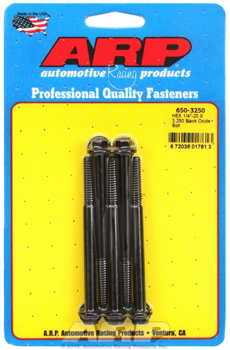 ARP 650-3250 1/4-20 X 3.250 hex black oxide bolts