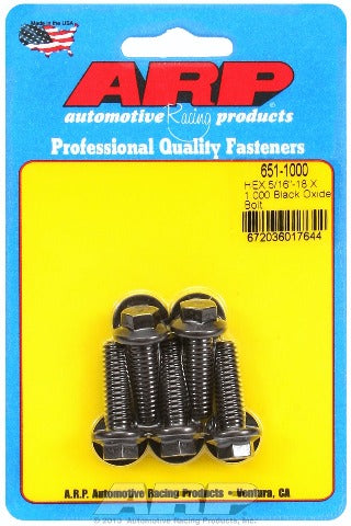 ARP 651-1000 5/16-18 X 1.000 hex black oxide bolts