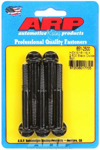 ARP 651-2500 5/16-18 X 2.500 hex black oxide bolts