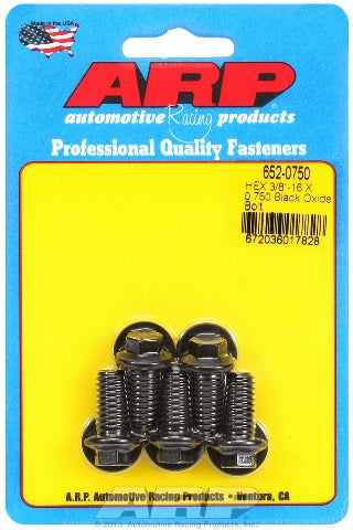 ARP 652-0750 3/8-16 X 0.750 hex black oxide bolts