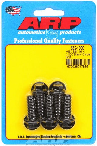ARP 652-1000 3/8-16 X 1.000 hex black oxide bolts