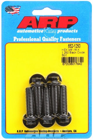 ARP 652-1250 3/8-16 X 1.250 hex black oxide bolts