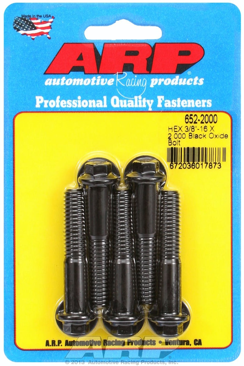 ARP 652-2000 3/8-16 X 2.000 hex black oxide bolts