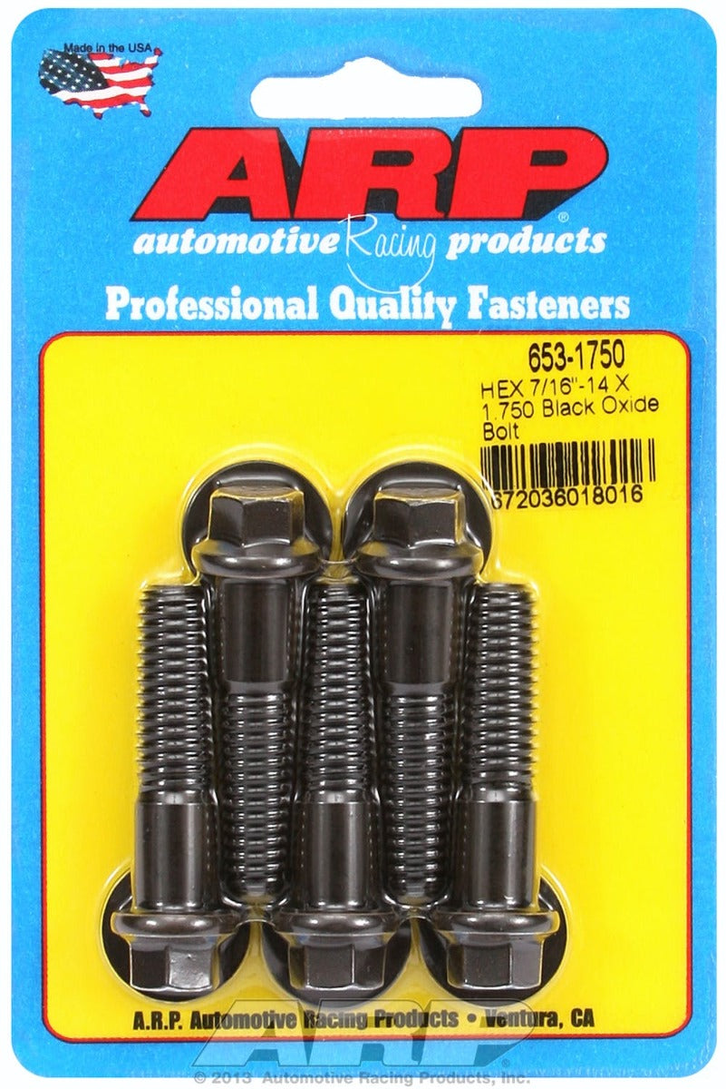 ARP 653-1750 7/16-14 X 1.750 hex black oxide bolts