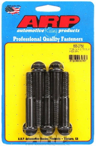 ARP 655-2750 7/16-14 X 2.750 hex 1/2 wrenching black oxide bolts