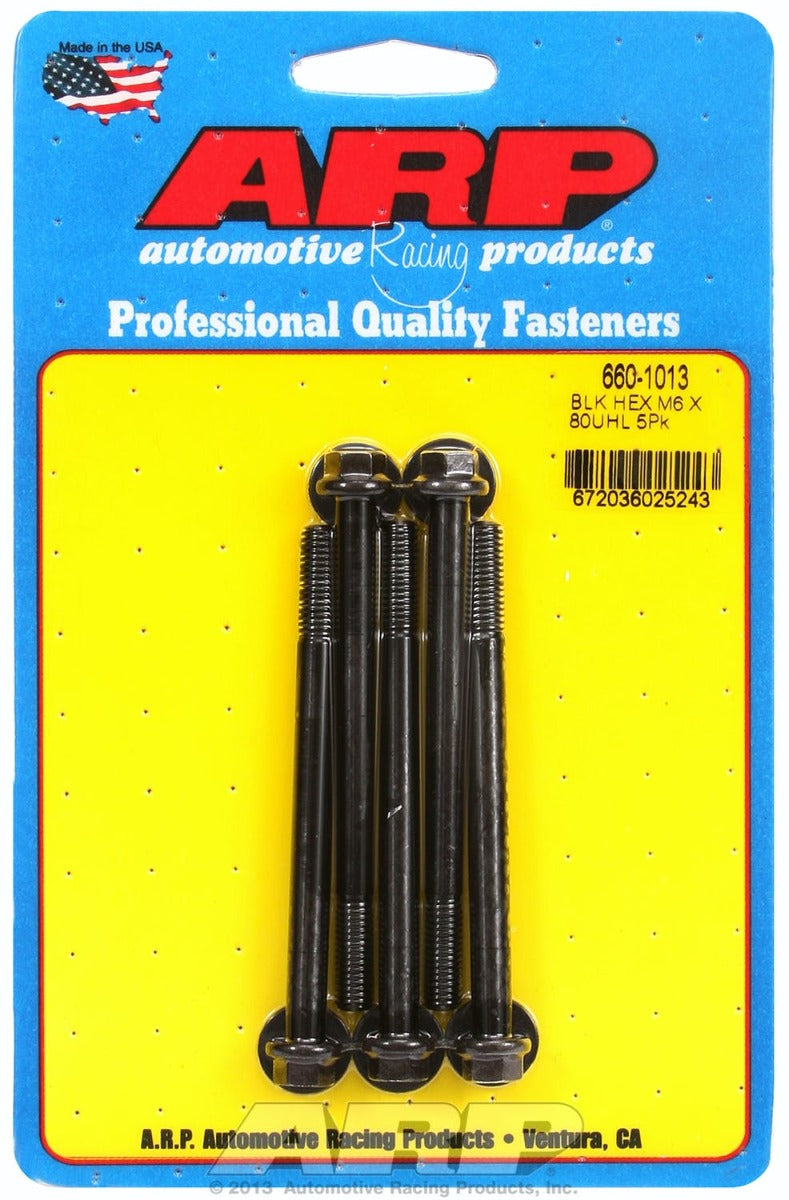ARP 660-1013 M6 x 1.00 x 80 hex black oxide bolts