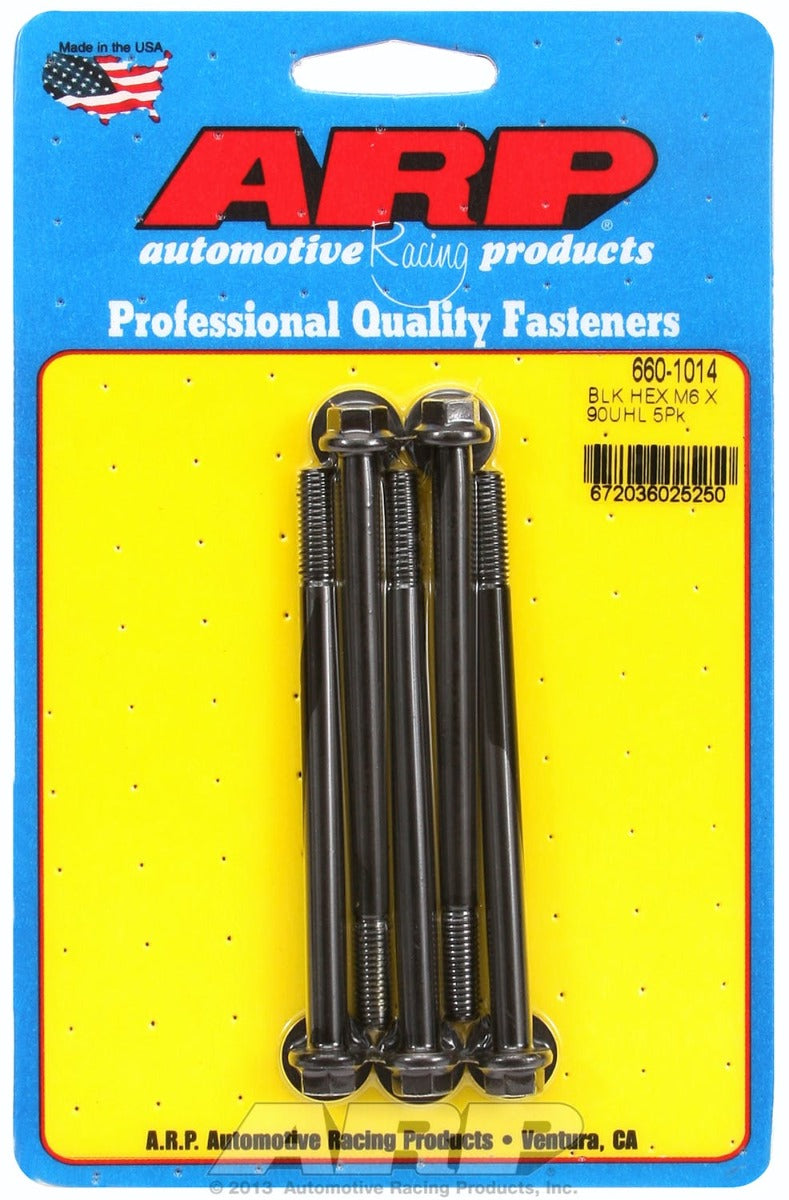 ARP 660-1014 M6 x 1.00 x 90  hex black oxide bolts