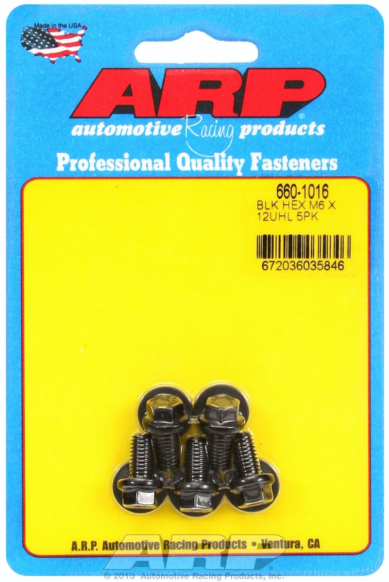 ARP 660-1016 M6 x 1.00 x 12  hex black oxide bolts