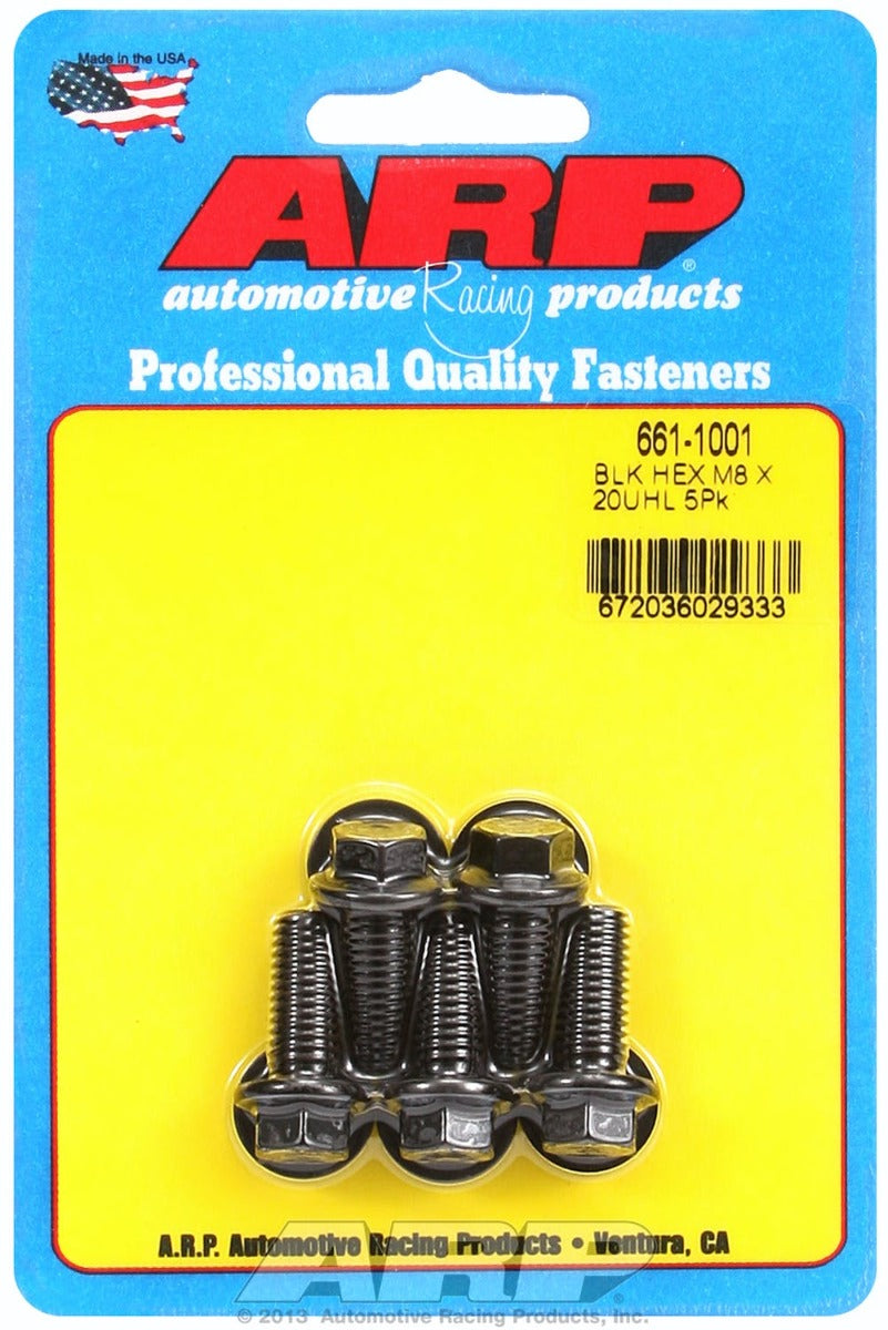 ARP 661-1001 M8 x 1.25 x 20 hex black oxide bolts