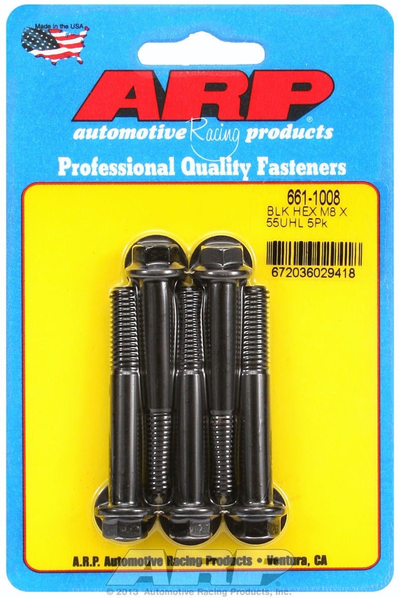 ARP 661-1008 M8 x 1.25 x 55 hex black oxide bolts