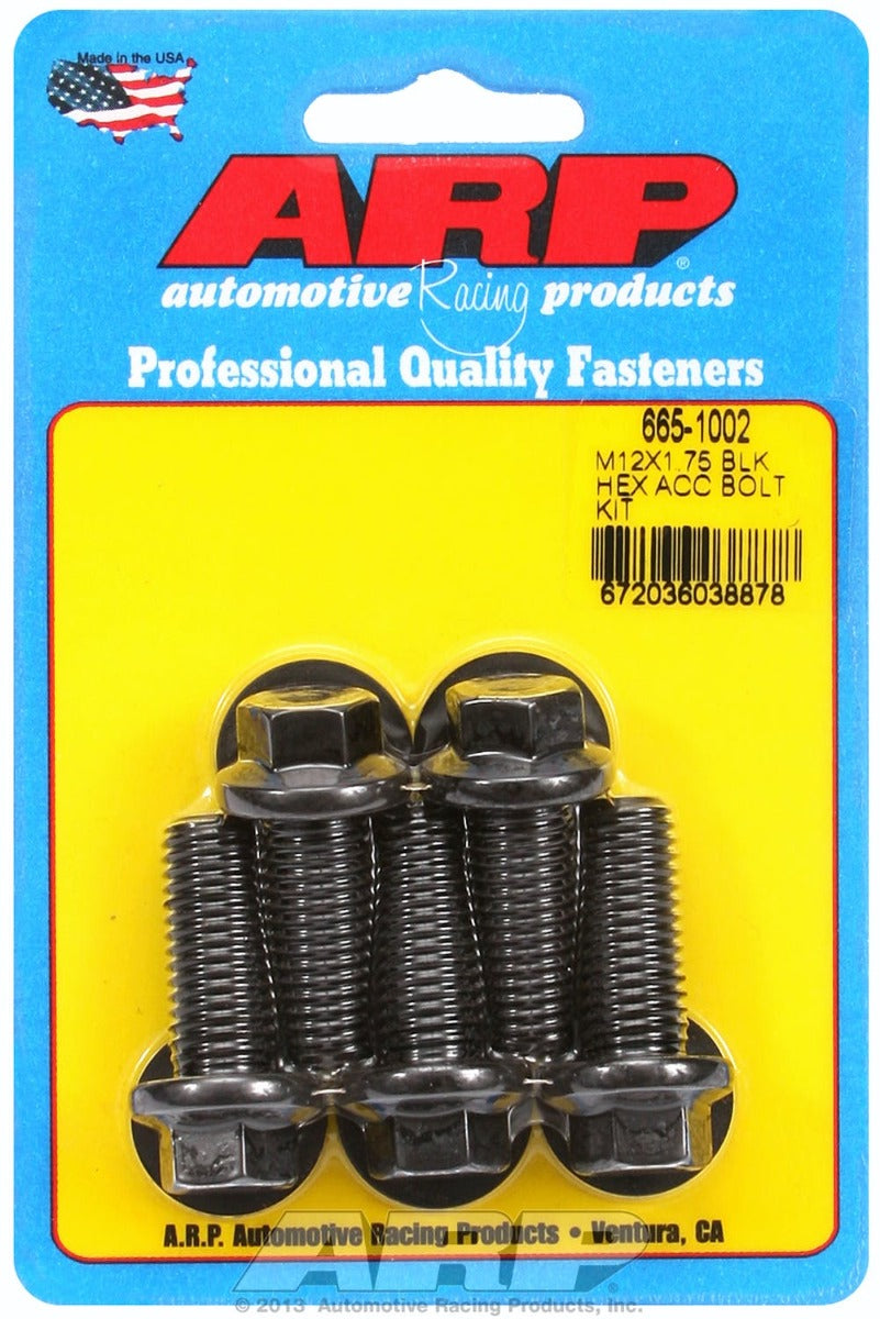 ARP 665-1002 M12 x 1.75 x 30 hex black oxide bolts