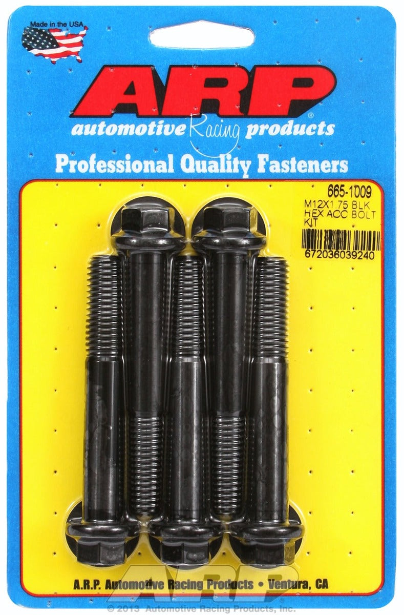 ARP 665-1009 M12 x 1.75 x 80 hex black oxide bolts