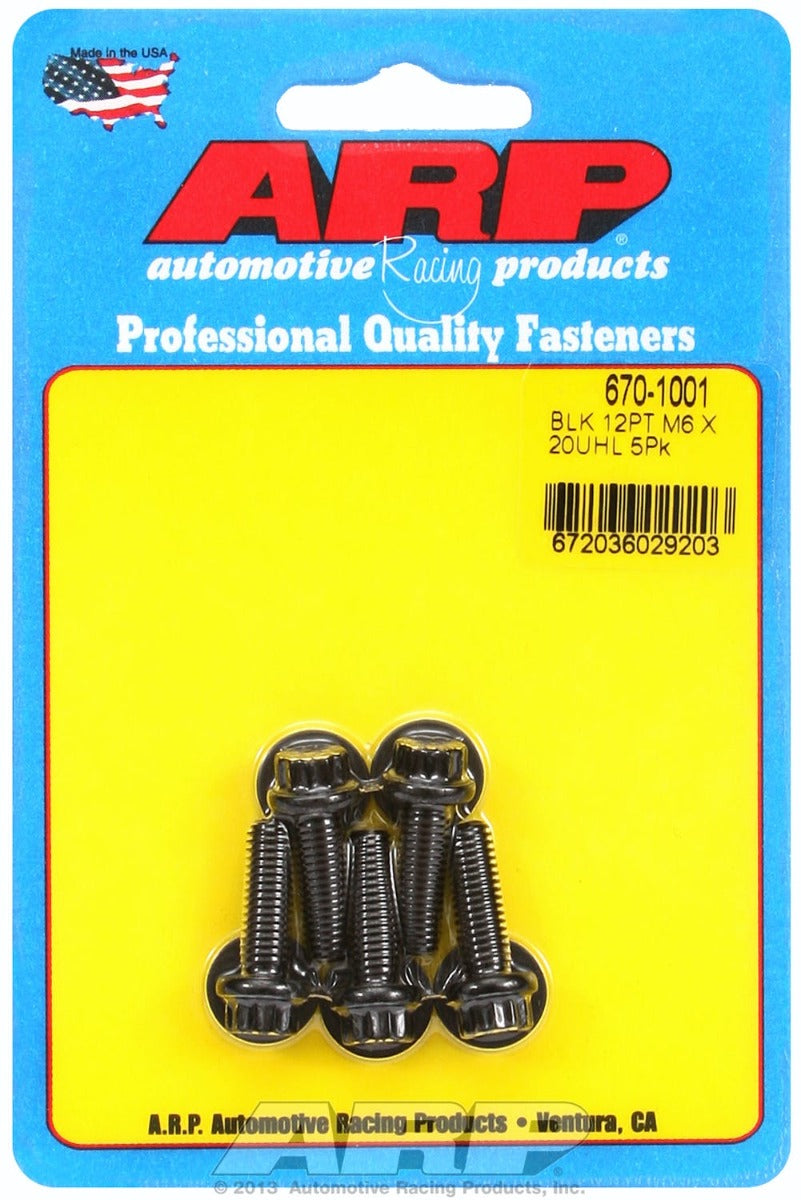 ARP 670-1001 M6 x 1.00 x 20 12pt black oxide bolts