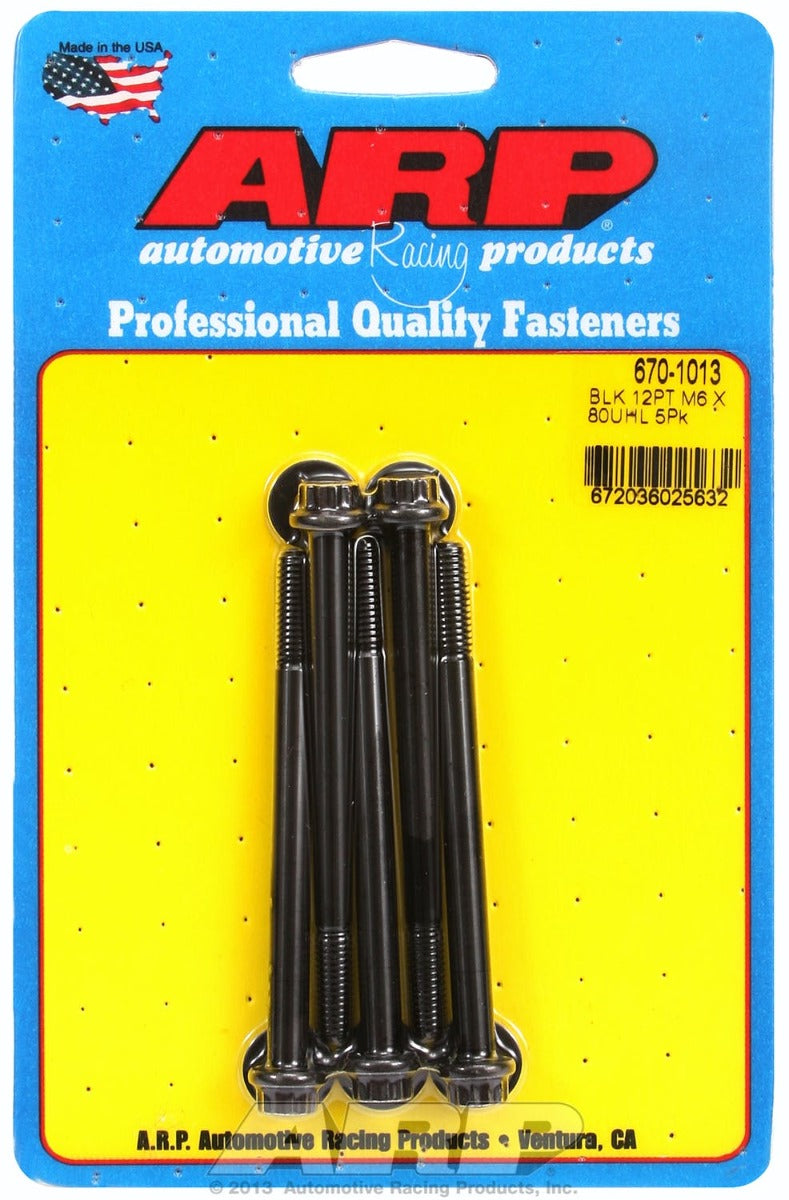 ARP 670-1013 M6 x 1.00 x 80 12pt black oxide bolts