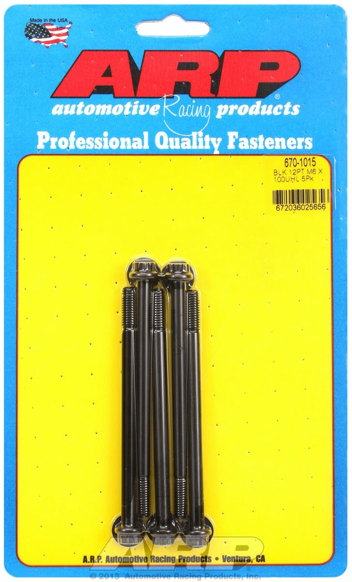 ARP 670-1015 M6 x 1.00 x 100 12pt black oxide bolts