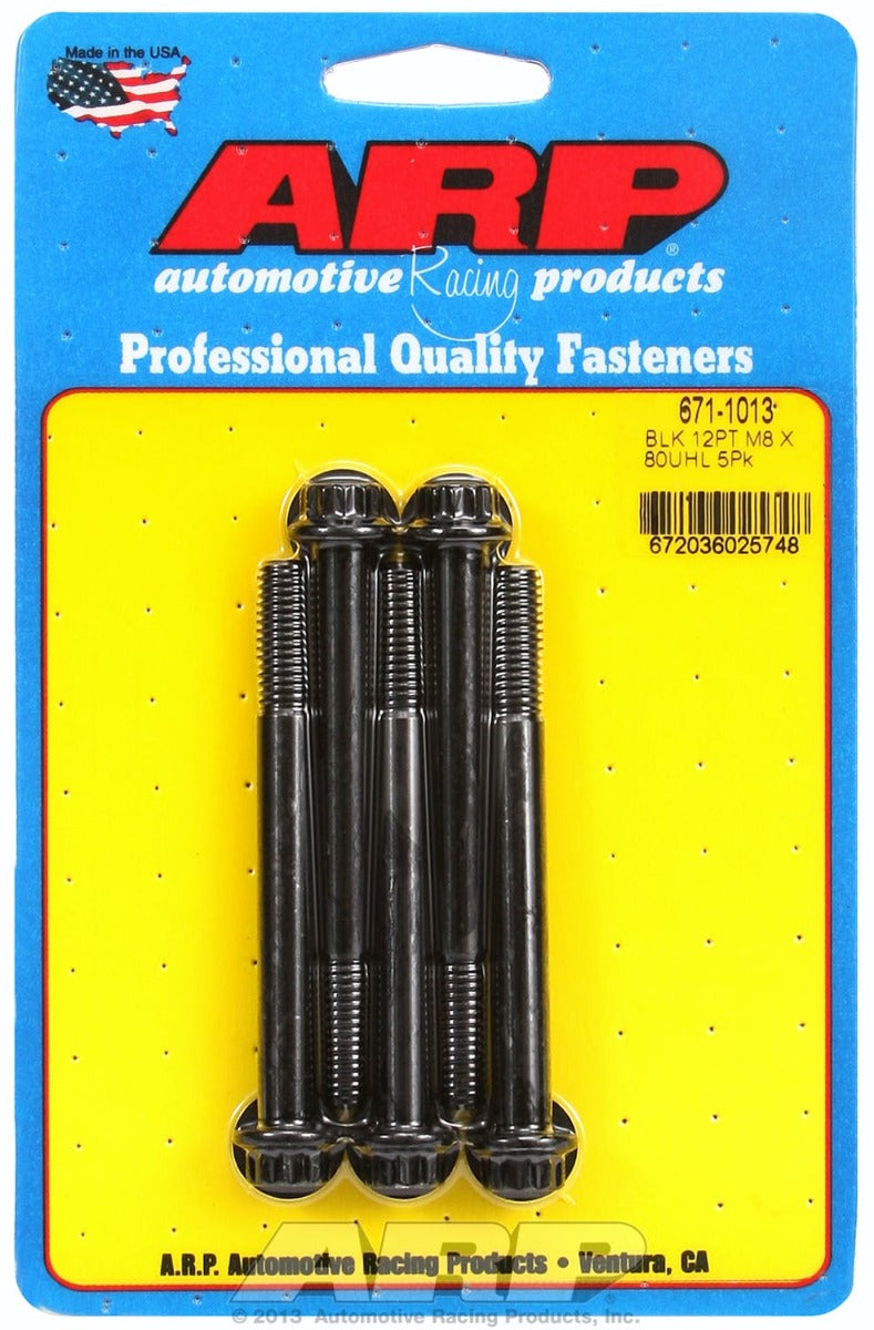 ARP 671-1013 M8 x 1.25 x 80 12pt black oxide bolts