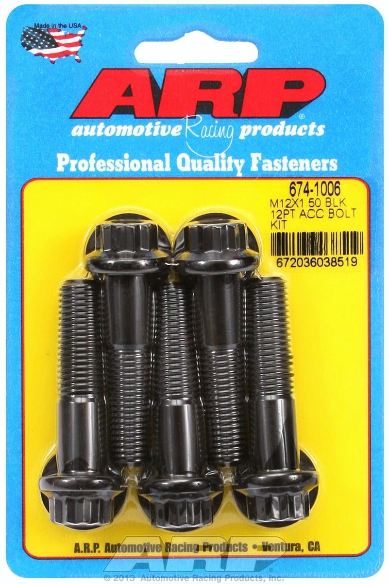 ARP 674-1006 M12 x 1.50 x 50 12pt black oxide bolts