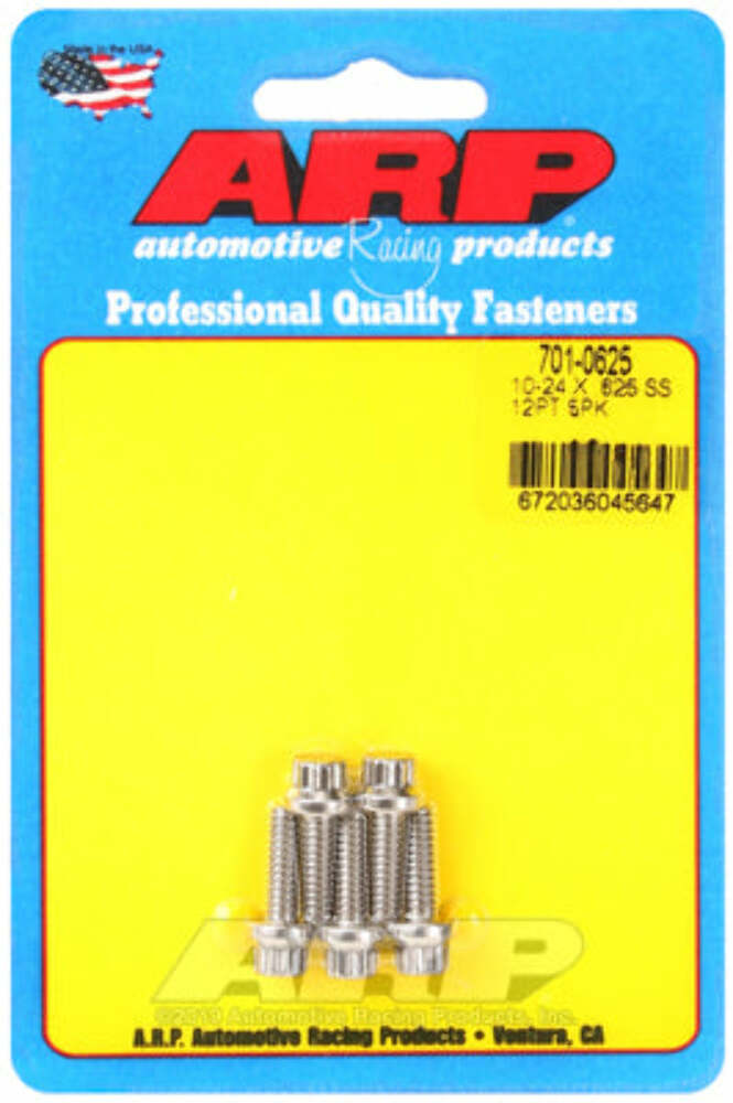 ARP 701-0625 10-24 x .625 12pt SS bolts