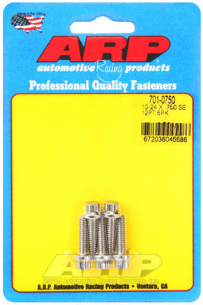 ARP 701-0750 10-24 x .750 12pt SS bolts