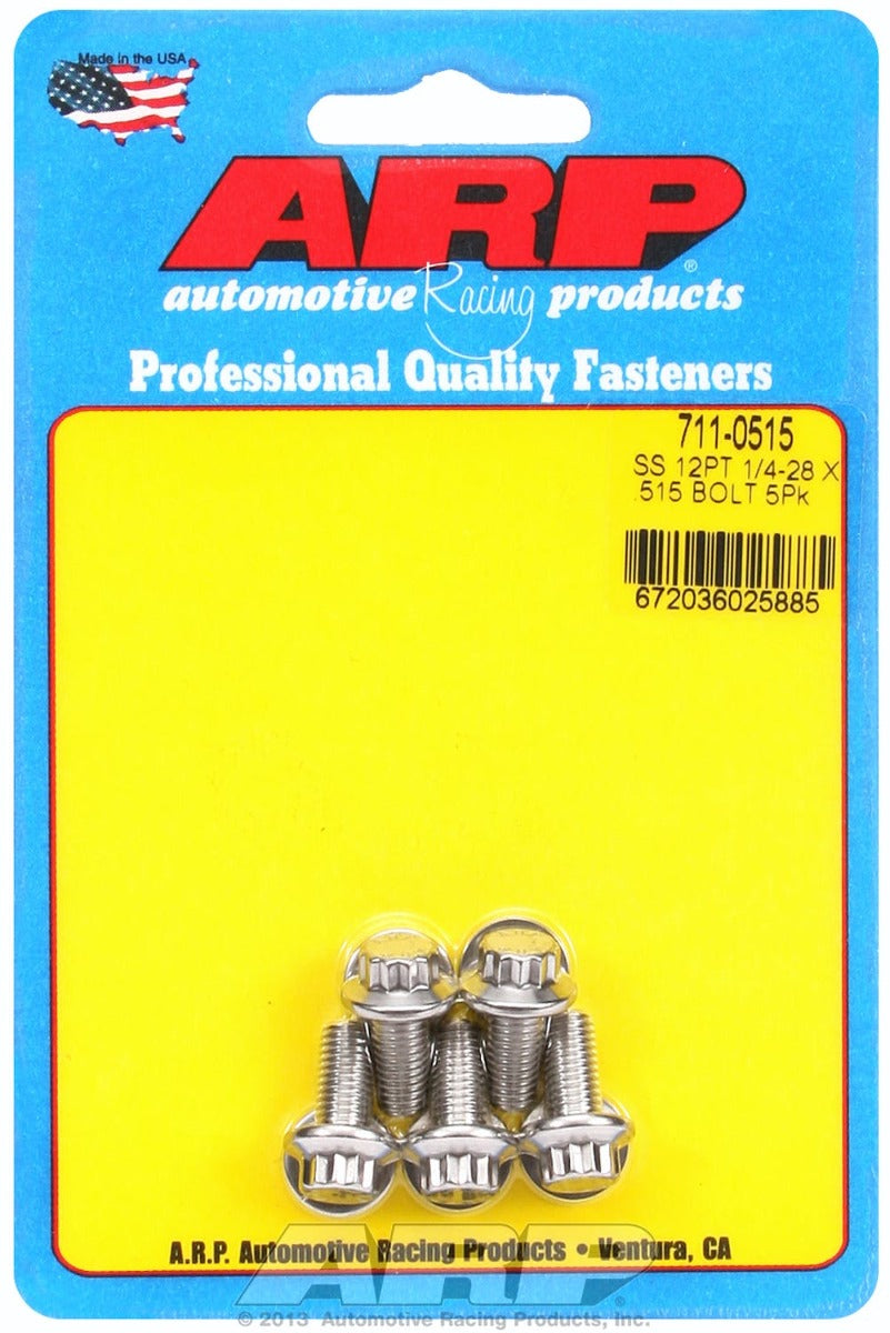ARP 711-0515 1/4-28 x .515 12pt SS bolts
