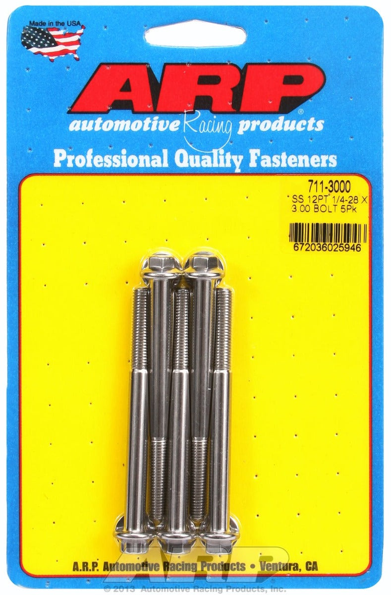 ARP 711-3000 1/4-28 x 3.000 12pt SS bolts