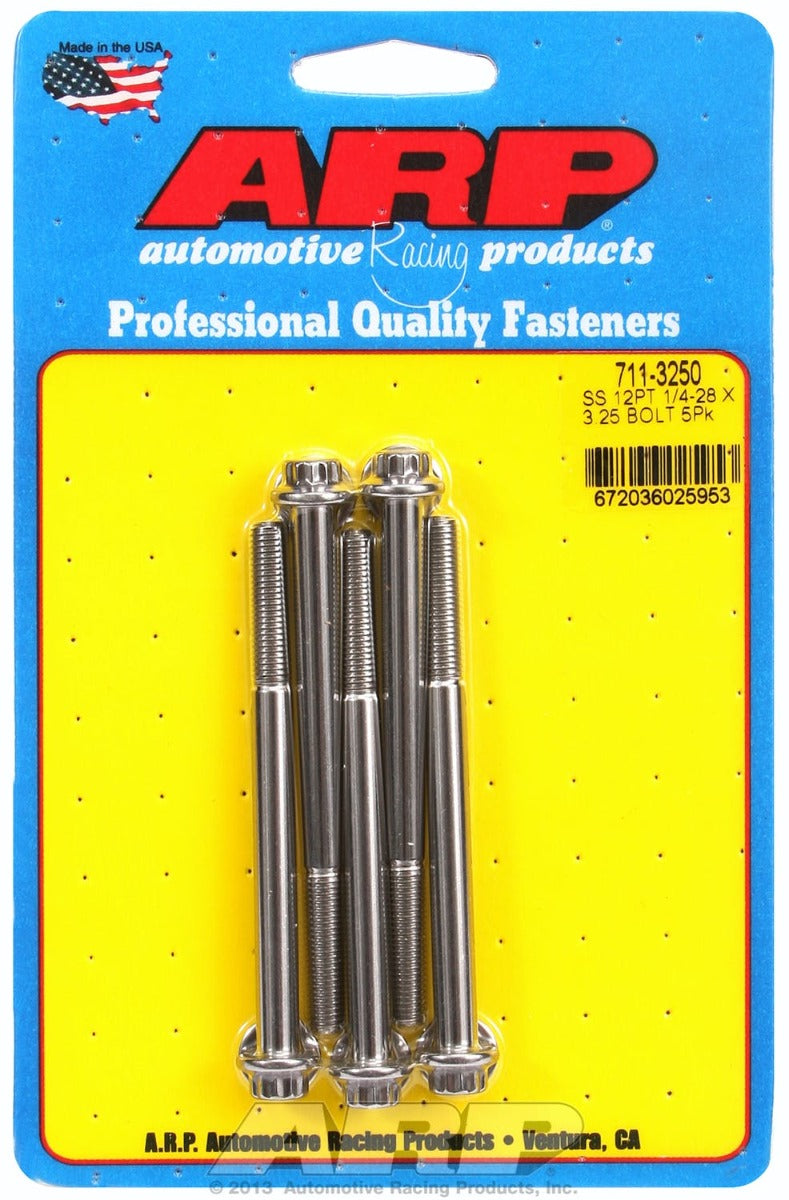 ARP 711-3250 1/4-28 x 3.250 12pt SS bolts