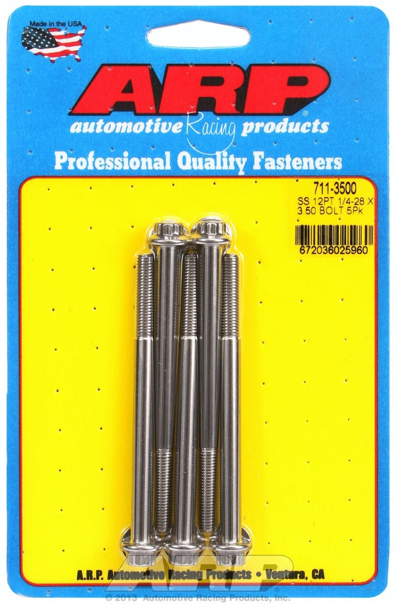 ARP 711-3500 1/4-28 x 3.500 12pt SS bolts