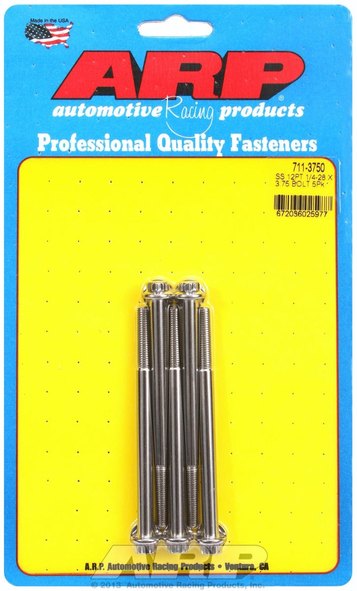 ARP 711-3750 1/4-28 x 3.750 12pt SS bolts