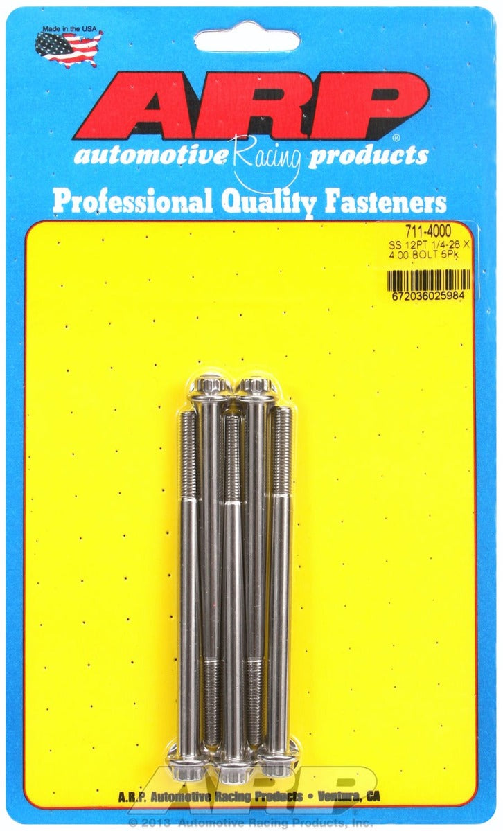 ARP 711-4000 1/4-28 x 4.000 12pt SS bolts