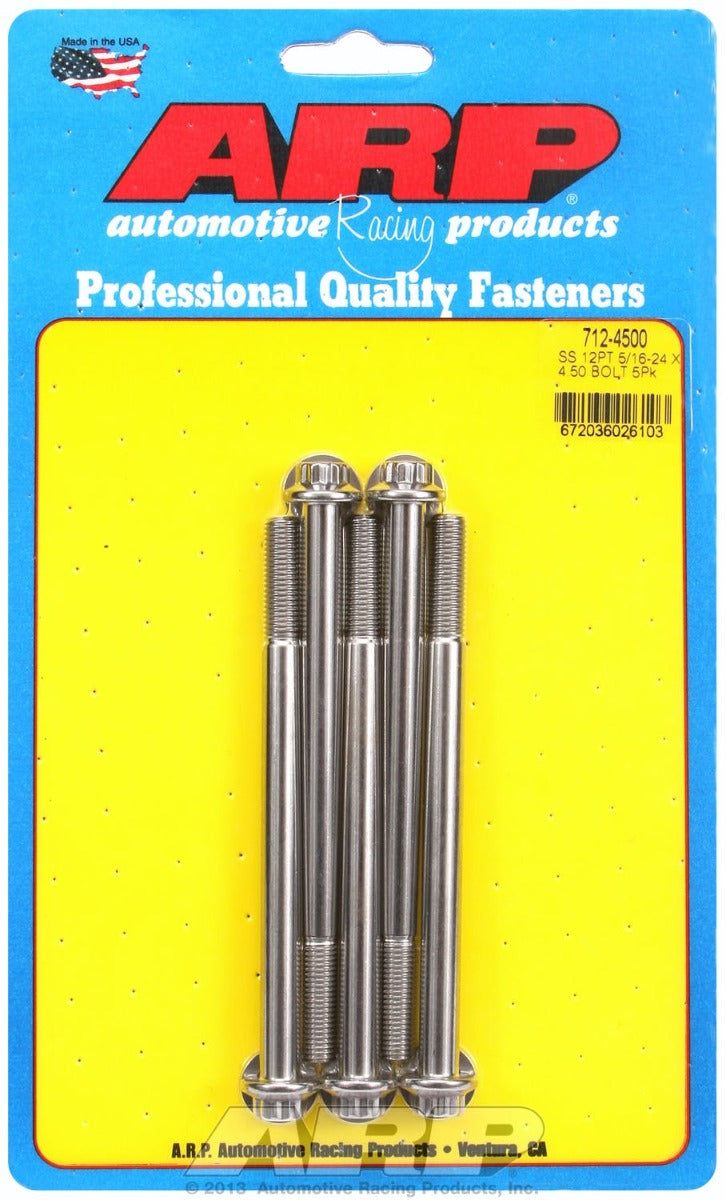 ARP 712-4500 5/16-24 x 4.500 12pt SS bolts