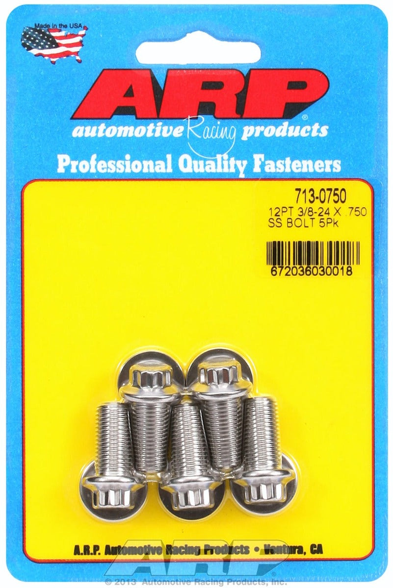 ARP 713-0750 3/8-24 x .750 12pt SS bolts